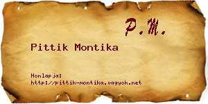 Pittik Montika névjegykártya